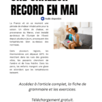 French text about heat wave for learning gerundif