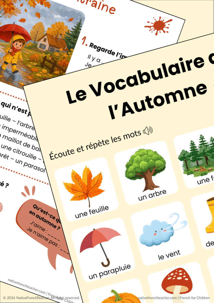 automne vocabulary presentation